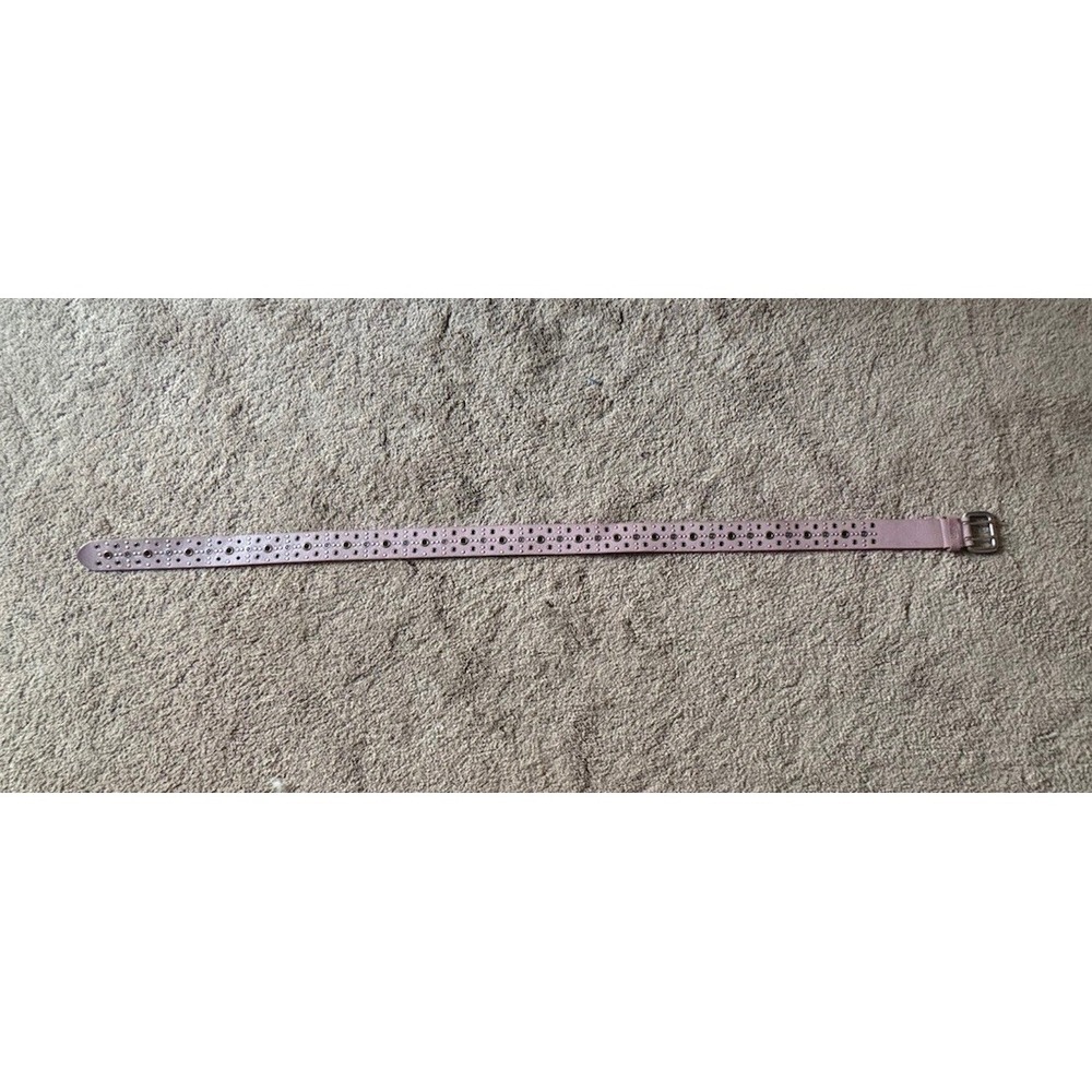 Harley Davidson Y2K Pink Genuine Leather Studded Double Ring Belt Women's XL 38